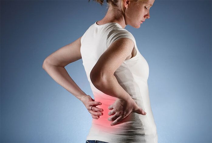 bolesť chrbta u ženy
